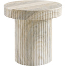 Meridian Legatto Travertine Travertine Finish Concrete End Table IMAGE 5