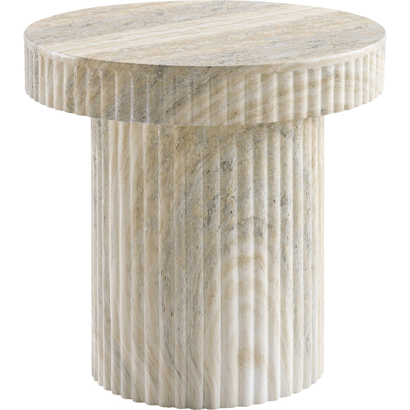 Meridian Legatto Travertine Travertine Finish Concrete End Table IMAGE 5