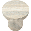 Meridian Legatto Travertine Travertine Finish Concrete End Table IMAGE 6