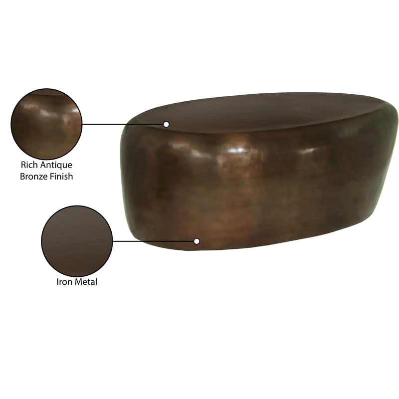 Meridian Capsule Brown Aluminum Coffee Table IMAGE 7
