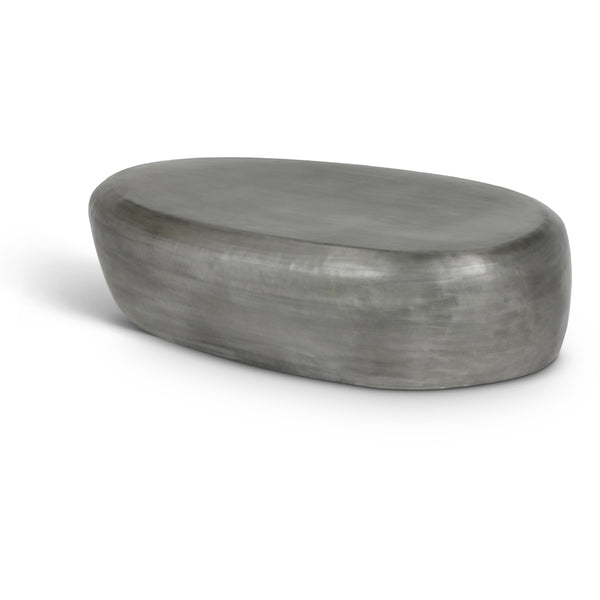 Meridian Capsule Silver Aluminum Coffee Table IMAGE 1