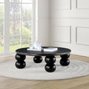  Meridian Kelvin Black Solid Wood And Oak Veneer Coffee Table IMAGE 2
