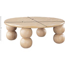  Meridian Kelvin Natural Solid Wood And Oak Veneer Coffee Table IMAGE 6