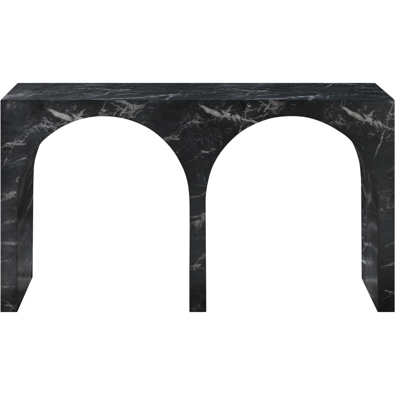 Meridian Faenza Black Marble Finish Console Table IMAGE 3