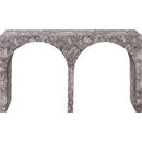 Meridian Faenza Brown Marble Finish Console Table IMAGE 3