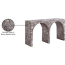 Meridian Faenza Brown Marble Finish Console Table IMAGE 7