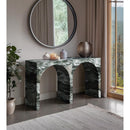 Meridian Faenza Green Marble Finish Console Table IMAGE 2