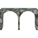 Meridian Faenza Green Marble Finish Console Table IMAGE 3