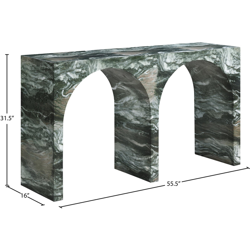 Meridian Faenza Green Marble Finish Console Table IMAGE 6