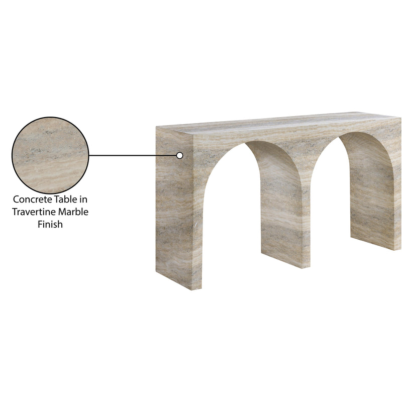 Meridian Faenza Travertine Travertine Finish Console Table IMAGE 7