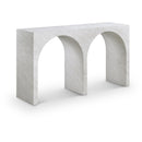 Meridian Faenza White Marble Finish Console Table IMAGE 1