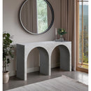 Meridian Faenza White Marble Finish Console Table IMAGE 2