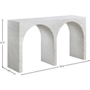 Meridian Faenza White Marble Finish Console Table IMAGE 6