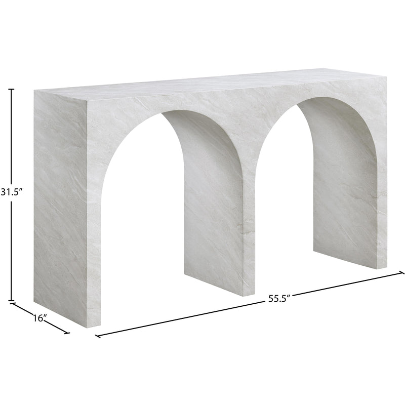 Meridian Faenza White Marble Finish Console Table IMAGE 6
