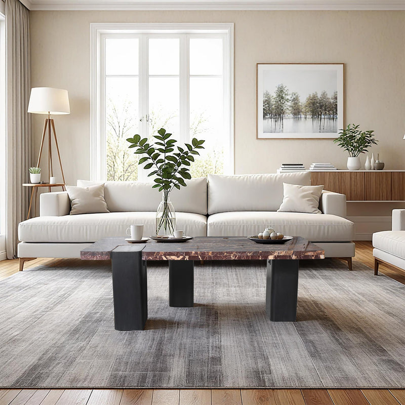 Meridian Ravenna Burgundy Coffee Table IMAGE 2