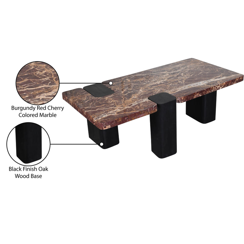 Meridian Ravenna Burgundy Coffee Table IMAGE 8