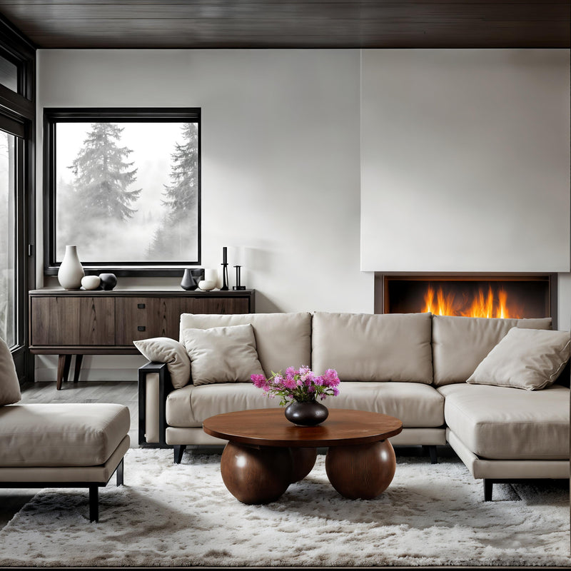 Meridian Fitch Brown Oak Veneer Coffee Table IMAGE 2