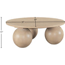 Meridian Fitch Natural Oak Veneer Coffee Table IMAGE 6