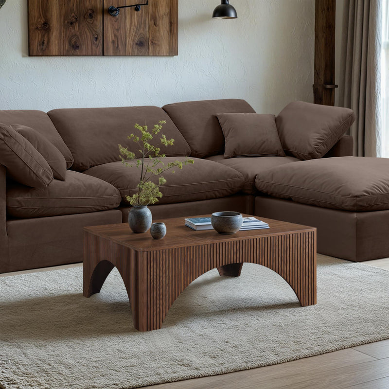 Meridian Eloise Brown Oak Veneer Coffee Table IMAGE 2