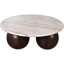 Meridian Treviso Beige Marble Coffee Table IMAGE 4