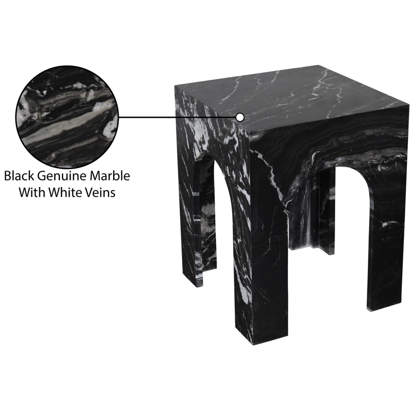 Meridian Palermo Black Marble End Table IMAGE 10