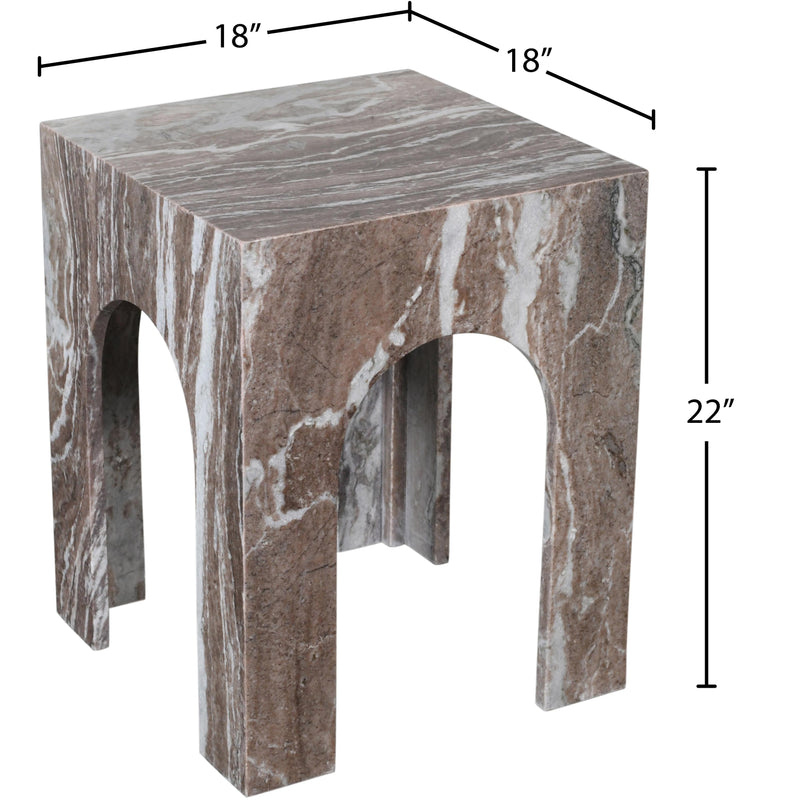 Meridian Palermo Brown Marble End Table IMAGE 9