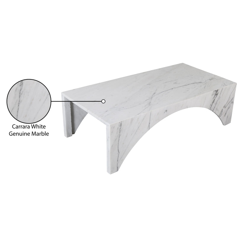 Meridian Palermo White Marble Coffee Table IMAGE 10