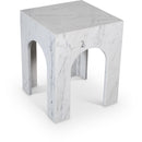 Meridian Palermo White Marble End Table IMAGE 1