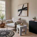 Meridian Palermo White Marble End Table IMAGE 2