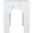 Meridian Palermo White Marble End Table IMAGE 3