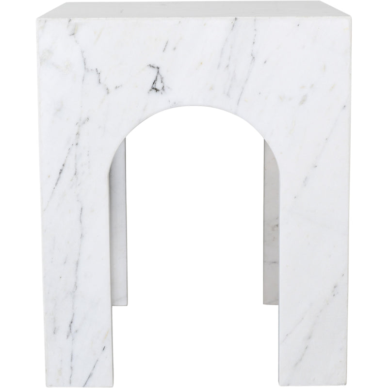 Meridian Palermo White Marble End Table IMAGE 3