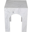 Meridian Palermo White Marble End Table IMAGE 4