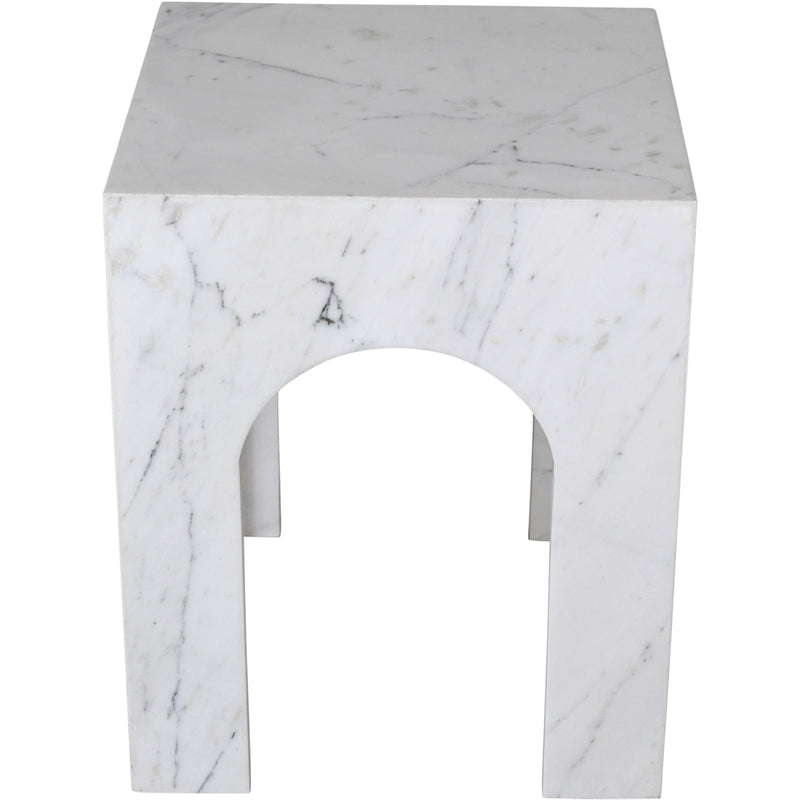 Meridian Palermo White Marble End Table IMAGE 4