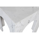 Meridian Palermo White Marble End Table IMAGE 5