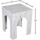 Meridian Palermo White Marble End Table IMAGE 9