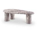 Meridian Sassari Brown Marble Finish Concrete Coffee Table IMAGE 1