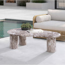 Meridian Sassari Brown Marble Finish Concrete Coffee Table IMAGE 2