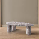Meridian Sassari Brown Marble Finish Concrete Coffee Table IMAGE 3