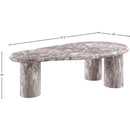 Meridian Sassari Brown Marble Finish Concrete Coffee Table IMAGE 7