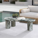 Meridian Sassari Green Marble Finish Concrete Coffee Table IMAGE 2