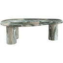 Meridian Sassari Green Marble Finish Concrete Coffee Table IMAGE 4
