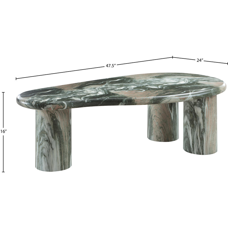 Meridian Sassari Green Marble Finish Concrete Coffee Table IMAGE 7