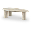 Meridian Sassari Travertine Travertine Finish Concrete Coffee Table IMAGE 1