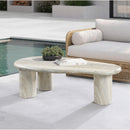 Meridian Sassari Travertine Travertine Finish Concrete Coffee Table IMAGE 2