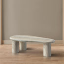 Meridian Sassari Travertine Travertine Finish Concrete Coffee Table IMAGE 3