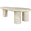 Meridian Sassari Travertine Travertine Finish Concrete Coffee Table IMAGE 5