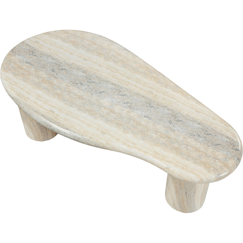 Meridian Sassari Travertine Travertine Finish Concrete Coffee Table IMAGE 6