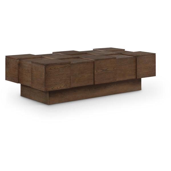 Meridian Anzio Brown Oak Veneer Coffee Table IMAGE 1