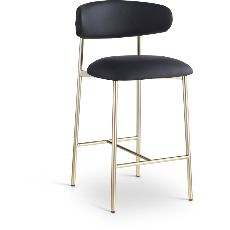 Meridian Lupita Black Vegan Leather Counter Stool IMAGE 1