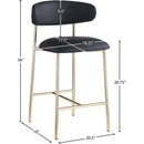Meridian Lupita Black Vegan Leather Counter Stool IMAGE 8